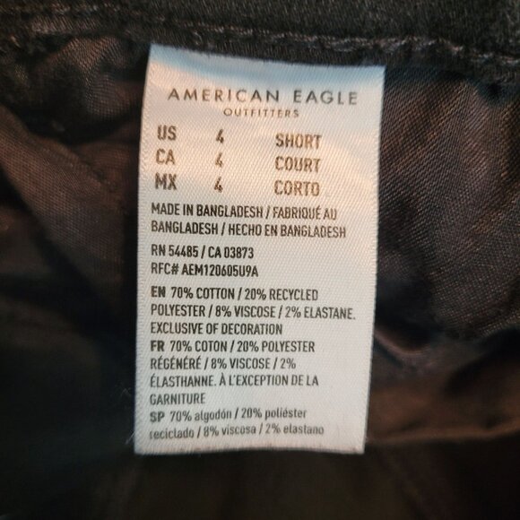 American Eagle Jean 4 S Jegging Curvy Highest Rise Next Level Stretch Black Wash - Picture 6 of 12